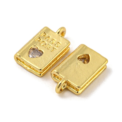 Real 18K Gold Plated Rack Plating Brass Micro Pave Cubic Zirconia Pendants KK-R153-03G-1