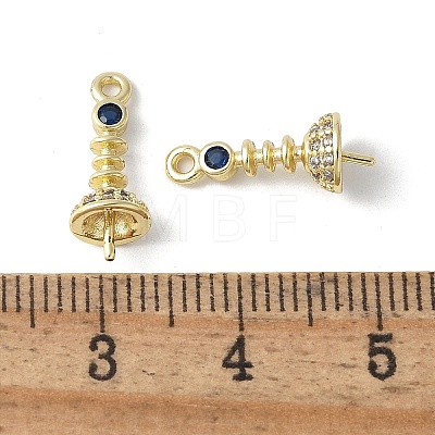 Brass Micro Pave Cubic Zirconia Peg Bails Charms KK-D324-26G-1