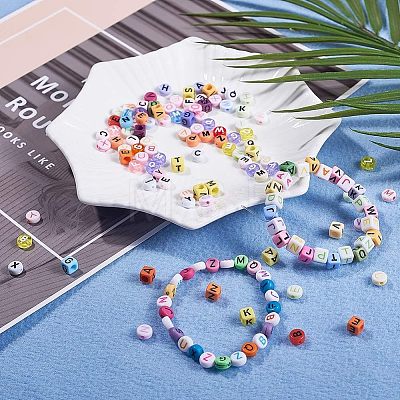 Alphabet Acrylic Beads OACR-NB0001-03-1