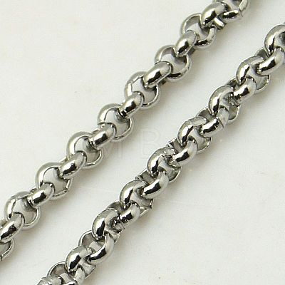 Valentines Day Gift Ideas for Husband Men's Rolo Chain Necklaces 304 Stainless Steel Necklaces X-NJEW-C074-05-1