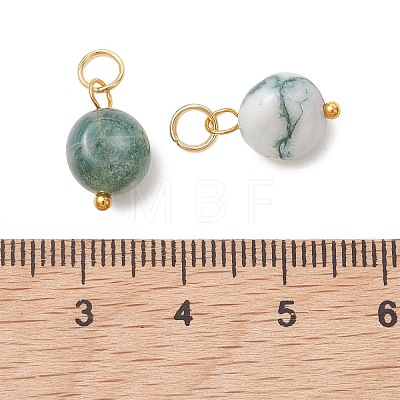 Natural Tree Agate Tumbled Stone Pendants PALLOY-JF05428-01-1