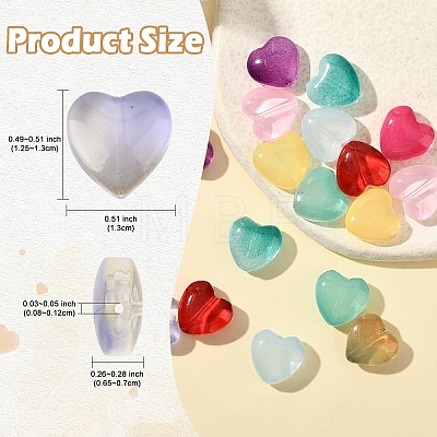 20Pcs Transparent Spray Painted Glass Beads GLAA-YW0004-79A-1