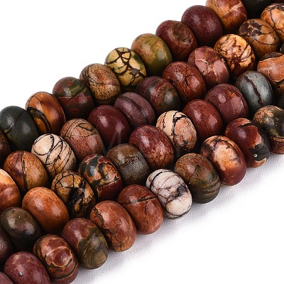 Natural Picasso Jasper/Polychrome Jasper Beads Strands G-N367-02A-12-1
