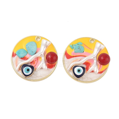 Rack Plating Alloy Enamel Pendants FIND-Z062-01G-01-1