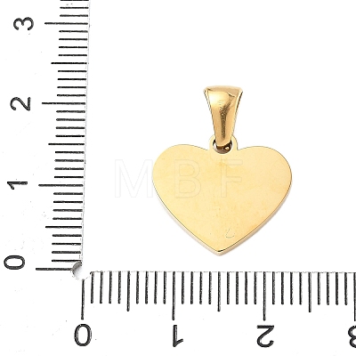 304 Stainless Steel Pave Natural White Shell Heart with Initial Slice Pendants STAS-R168-25G-K-1