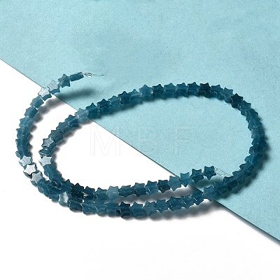 Dyed Natural White Jade Imitation Aquamarine Beads Strands G-G085-B29-02-1-1