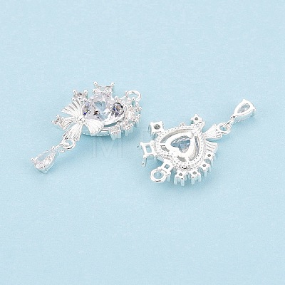 Valentine's Day Brass Micro Pave Clear Cubic Zirconia Pendants KK-N288-13S-1