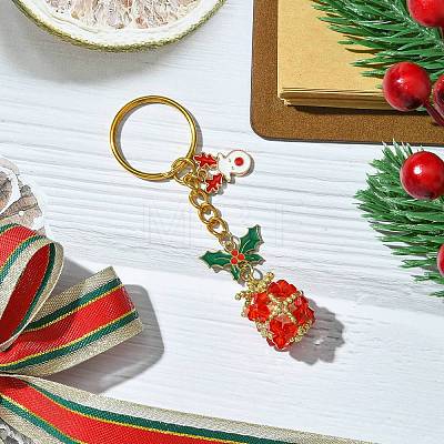 Christmas Woven Glass Keychains KEYC-MZ00017-01-1