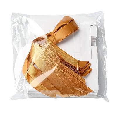 White Cardboard Paper Wedding Candy Boxes with Ribbon CON-FZC0002-002A-1