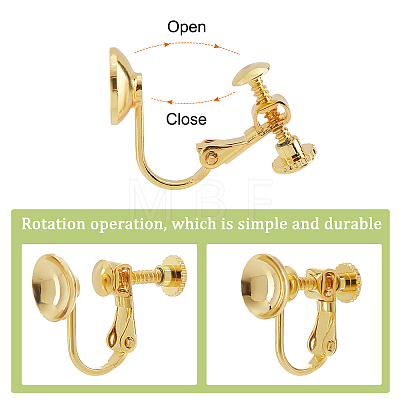 20Pcs 5 Colors Brass Clip-on Earring Findings KK-CA0003-33-1
