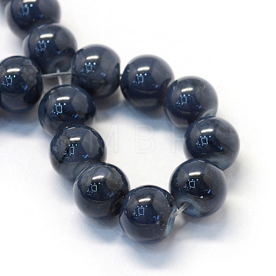 Baking Painted Glass Round Bead Strands DGLA-Q019-8mm-55-1