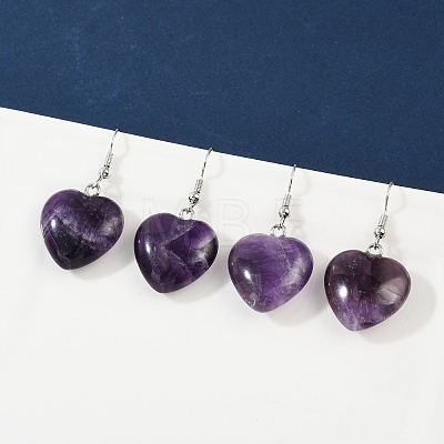 Natural Amethyst Dangle Earrings EJEW-E218-06P-1