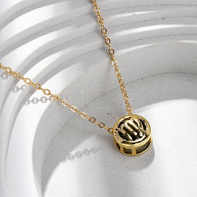 Brass Pave Cubic Zirconia Birth Stone Constellation Pendant Cable Chain Necklaces NJEW-D334-01G-01-1