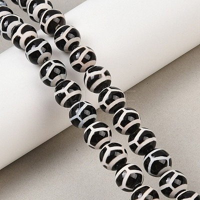 Tibetan Style dZi Beads Strands G-G328-A04-10mm-1