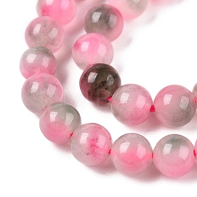 Dyed Natural White Jade Beads Strands G-T138-6mm-210-15-1