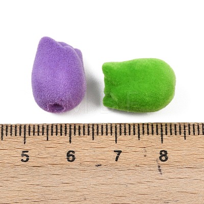 Flocking Opaque Acrylic Beads OACR-G055-02C-1