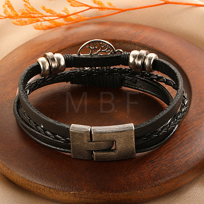 Leather Multi-strand Bracelets PW-WG28847-01-1