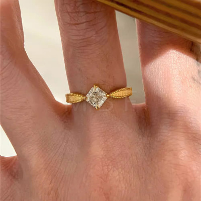 Brass with Crystal Rhinestone Finger Rings FS-WG26438-03-1