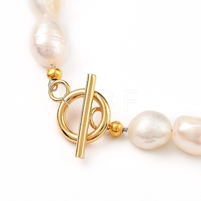 Natural Baroque Pearl Keshi Pearl Beaded Bracelets BJEW-JB05326-02-1