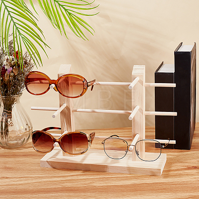 Wooden Eyeglasses Display Stands ODIS-WH0043-16B-1