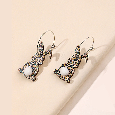 Easter Wood Dangle Earrings FS-WG30599-09-1