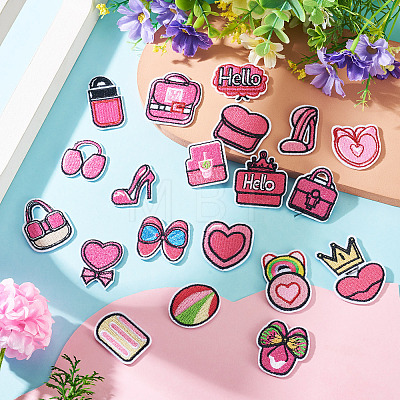 20Pcs Polyester Embroider Self-adhesion Thread Iron on/Sew On Patches PATC-TAC0004-09-1