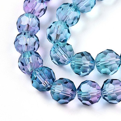 Baking Paint Transparent Glass Beads Strands DGLA-A035-T8mm-A07-1