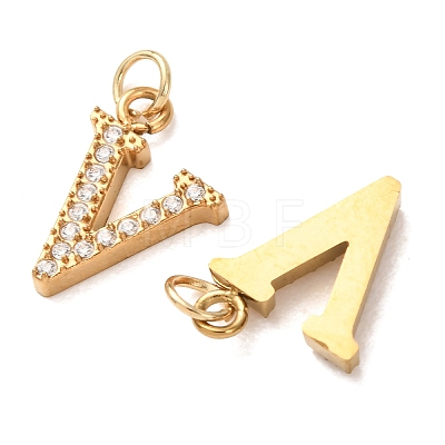 304 Stainless Steel with Crystal Rhinestone Charms RB-CBA5270-11G-V-1