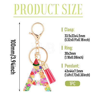 Fruit Series Letter Resin Keychains KEYC-TAC0033-02A-1