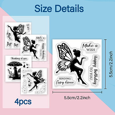 4Pcs 4 Styles PVC Stamp DIY-WH0487-0001-1
