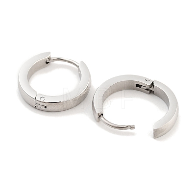 Tarnish Resistant Frosted 304 Stainless Steel Huggie Hoop Earrings for Women EJEW-C096-31B-P-1