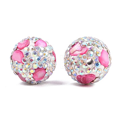 Handmade Polymer Clay Rhinestone Beads CLAY-H009-03F-1