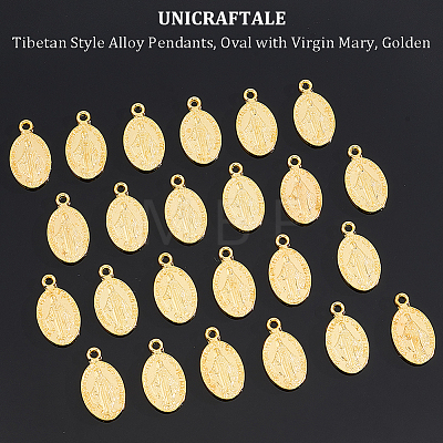 Unicraftale 100Pcs Tibetan Style Alloy Pendants TIBEP-UN0001-04-1