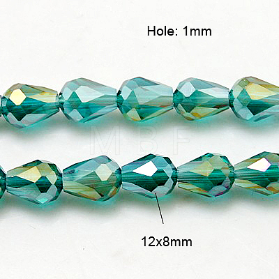 Electroplate Glass Beads Strands EGLA-D015-12x8mm-26-1