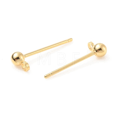 Brass Ball Stud Earring Post KK-C024-19G-1