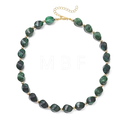 Two Tone Acrylic Twist Beaded Necklaces NJEW-JN05840-02-1