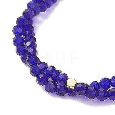 Transparent Glass Beads Multi-layered Stretch Beaded Bracelet for Women BJEW-JB12876-01-1