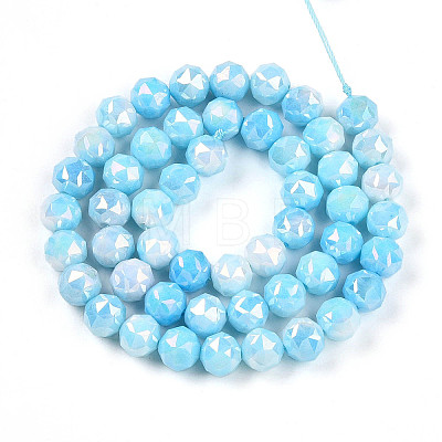 Anti-Tarnish Electroplate Glass Beads Strands GLAA-N010-8mm-01-1