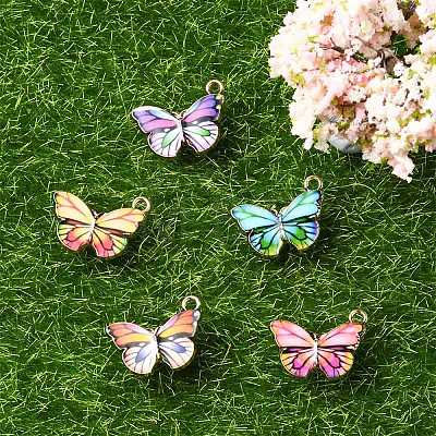 10Pcs 5 Colors Printed Alloy Pendants FIND-YW0001-94-1