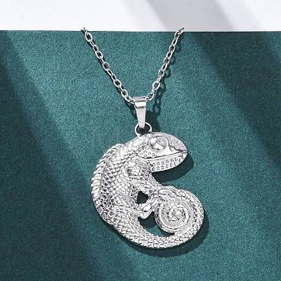 304 Stainless Steel Pendant Necklaces NJEW-H059-07P-1