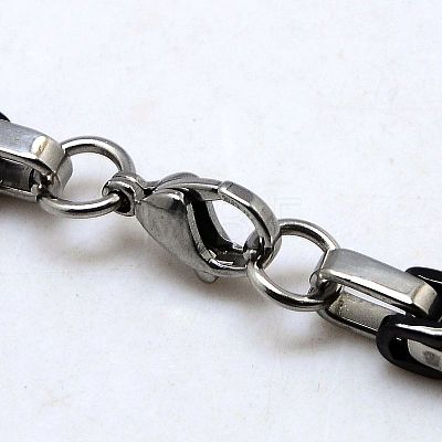 Men's Boys Byzantine Chain Necklaces Fashionable 201 Stainless Steel Necklaces NJEW-I008-48C-1