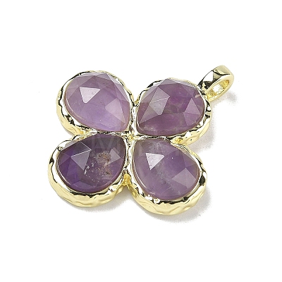 Natural Amethyst Faceted Pendants G-A308-01G-12-1