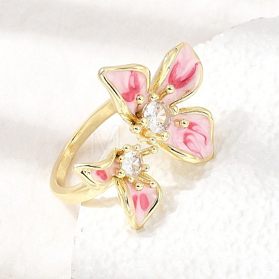 Barss Enamel Cuff Open Rings for Women KK-CBA1C83-01B-G-1