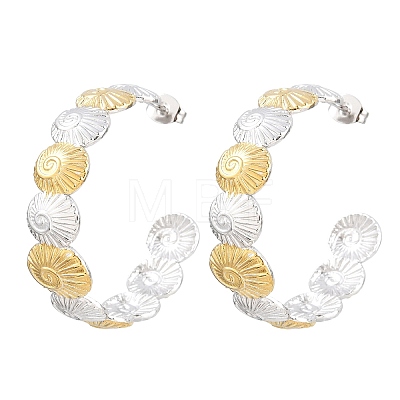 304 Stainless Steel Shell Shape Stud Earrings for Women SA-CBA45D5-32GP-1