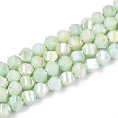 Anti-Tarnish Electroplate Glass Beads Strands GLAA-T025-6mm-14D-1
