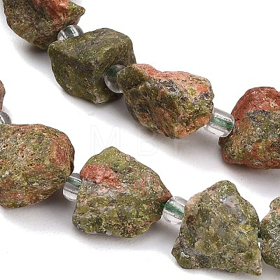 Natural Unakite Beads Strands GG-CBA0B77-A16-03-1