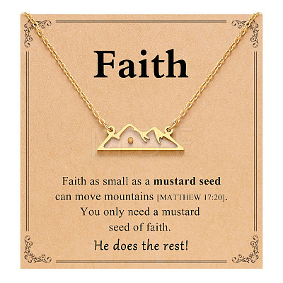 Mountain 201 Stainless Steel Mustard Seed Pendant Necklaces for Women WG511AE-03-1