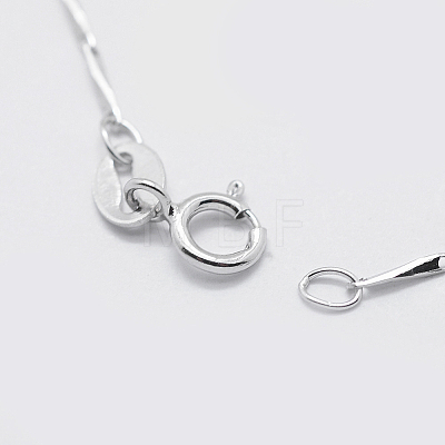 Rhodium Plated 925 Sterling Silver Chain Necklaces STER-F039-45cm-08P-1