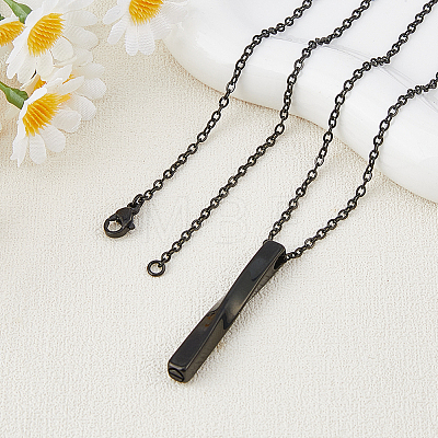 304 Stainless Steel Twisted Rectangle Pendant Urn Ashes Necklaces NJEW-WH0036-029EB-1
