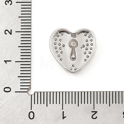 Brass Micro Pave Cubic Zirconia Slide Charms ZIRC-I068-05P-1